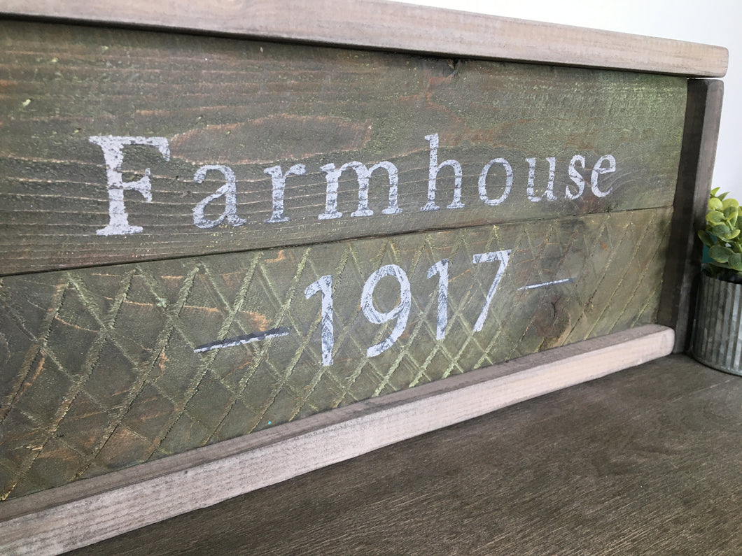 Handmade Rustic Style Sign - Farmhouse 1917