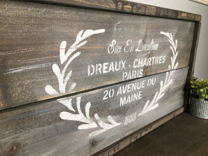 Handmade Rustic Style Sign - Dreaux Chartres