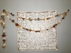 Bohemian Sari Silk Garland Banner - Creams & Tans ~Hand Made