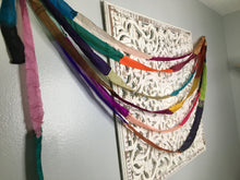 Load image into Gallery viewer, Bohemian Sari Silk Garland Banner 30 feet ~Solid Multi ~Hand Made
