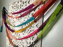 Load image into Gallery viewer, Bohemian Sari Silk Garland Banner 30 feet ~Solid Multi ~Hand Made
