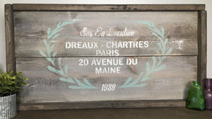 Handmade Rustic Style Sign - Dreaux Chartres