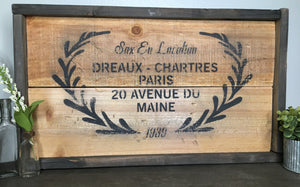 Handmade Rustic Style Sign - Dreaux Chartres