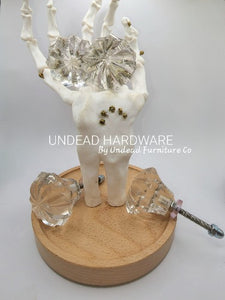 Glass Knob with Raised Detail ~4 pc Set