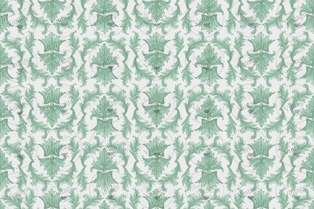 Sage Damask  Decoupage Paper by JRV