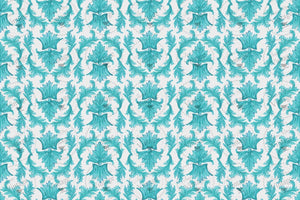 Teal Damask  Decoupage Paper by JRV