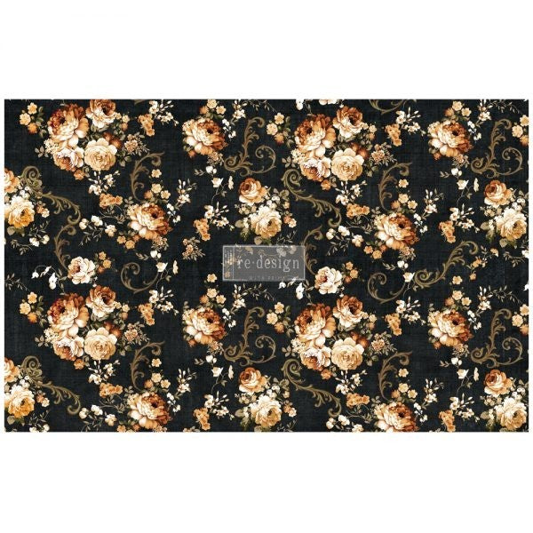 Dark Floral Decopage Paper